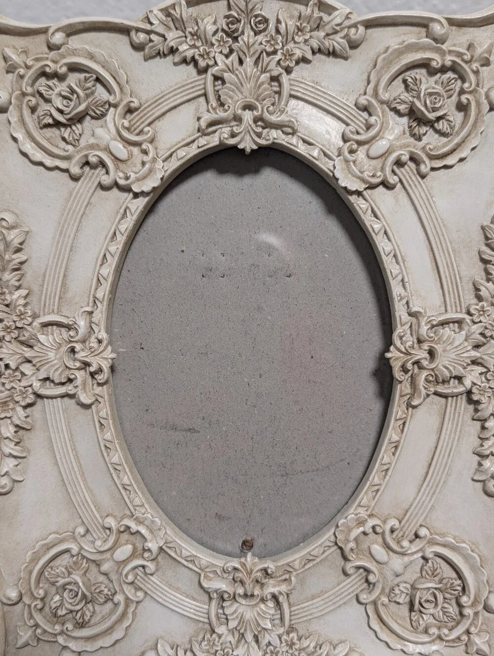 Vintage Ornate Oval Floral Picture Frame Shabby Chic Victorian Cottagecore